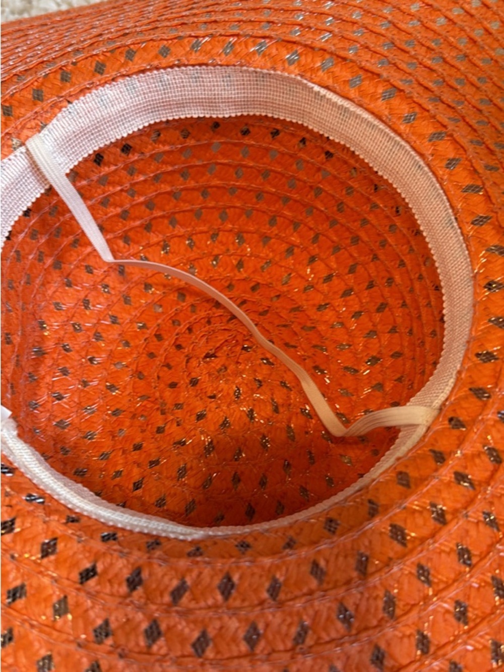 Women’s sunhat tan black orange animal print new no tag 18” - Picture 3 of 3